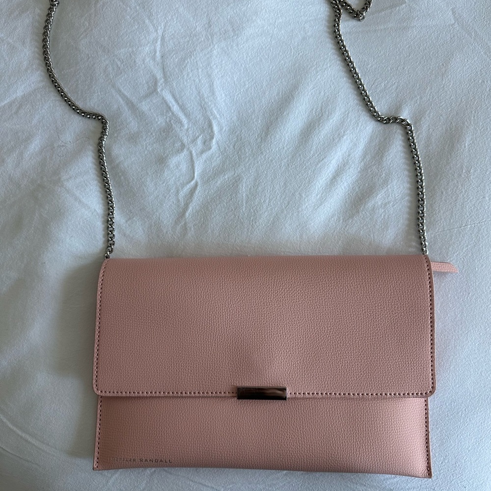 Loeffler Randall Blush Pink Clutch with Chain Strap
